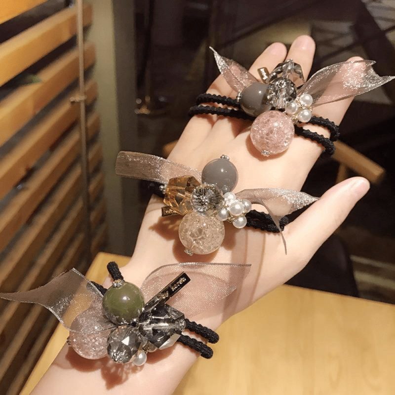 Faux Pearl Hair Accessories Elastic Hair Ties Ponytail Holder