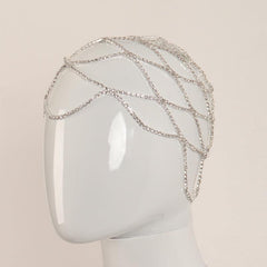 Mesh Bridal Headband Rhinestone Head Piece Hair Accessories