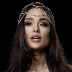 Mesh Bridal Headband Rhinestone Head Piece Hair Accessories