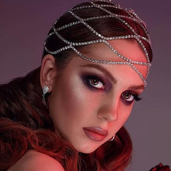 Mesh Bridal Headband Rhinestone Head Piece Hair Accessories