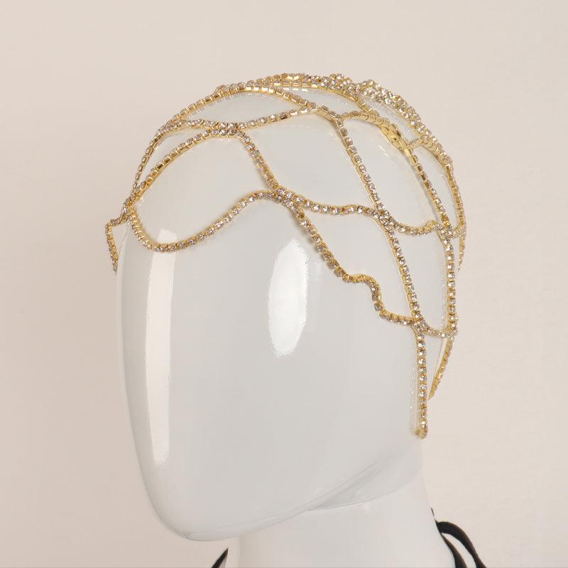 Mesh Bridal Headband Rhinestone Head Piece Hair Accessories