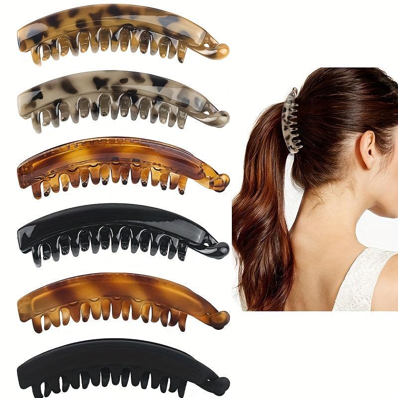 Leopard Pattern Banana Clip for Women, Hair Clip for Ponytail Holder