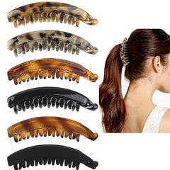 Leopard Pattern Banana Clip for Women, Hair Clip for Ponytail Holder