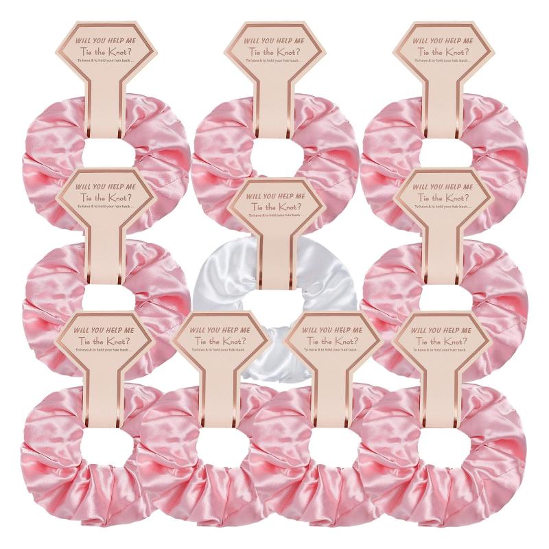 10pcs Scrunchies Set For Bridesmaid Elastic Hair Tie Bachelorette Party