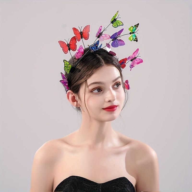 Colorful Butterfly Headband Wedding Bridal Hair Band