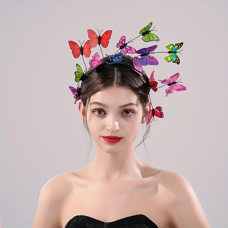 Colorful Butterfly Headband Wedding Bridal Hair Band