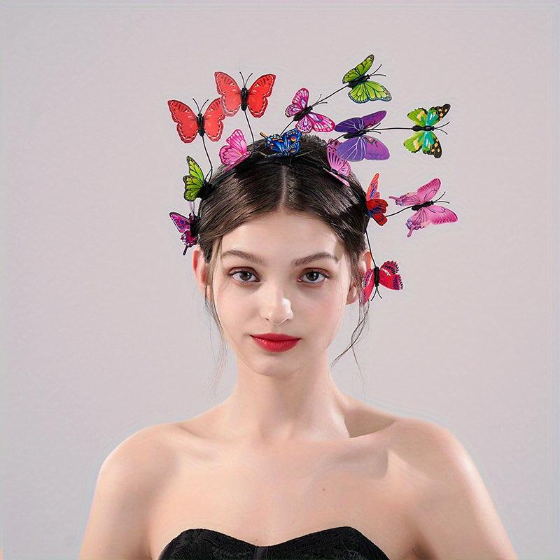 Colorful Butterfly Headband Wedding Bridal Hair Band