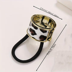 Round Hair Ring Elastic Hair Rope Y2K Hair Accessories