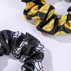 2pcs Tennis Pattern Scrunchie Hair Ties