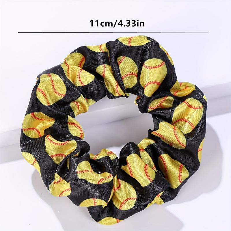 2pcs Tennis Pattern Scrunchie Hair Ties