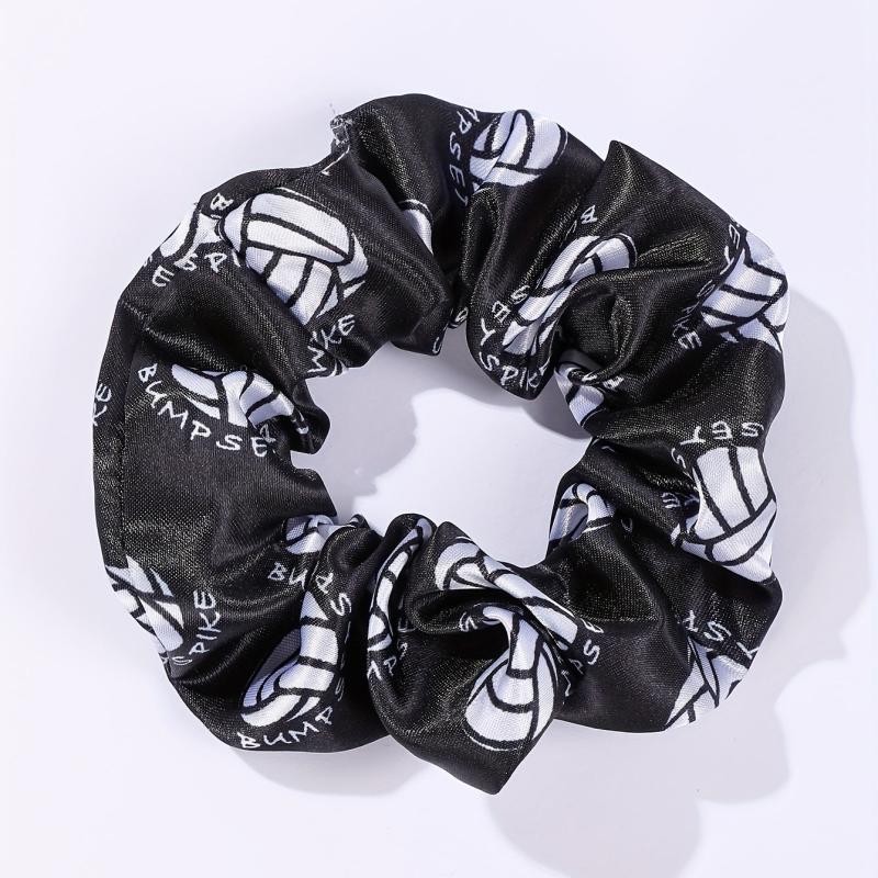 2pcs Tennis Pattern Scrunchie Hair Ties