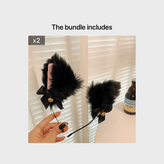 Cat Ears Headband Cosplay Anime Lolita Plush Furry Halloween Party Hairband