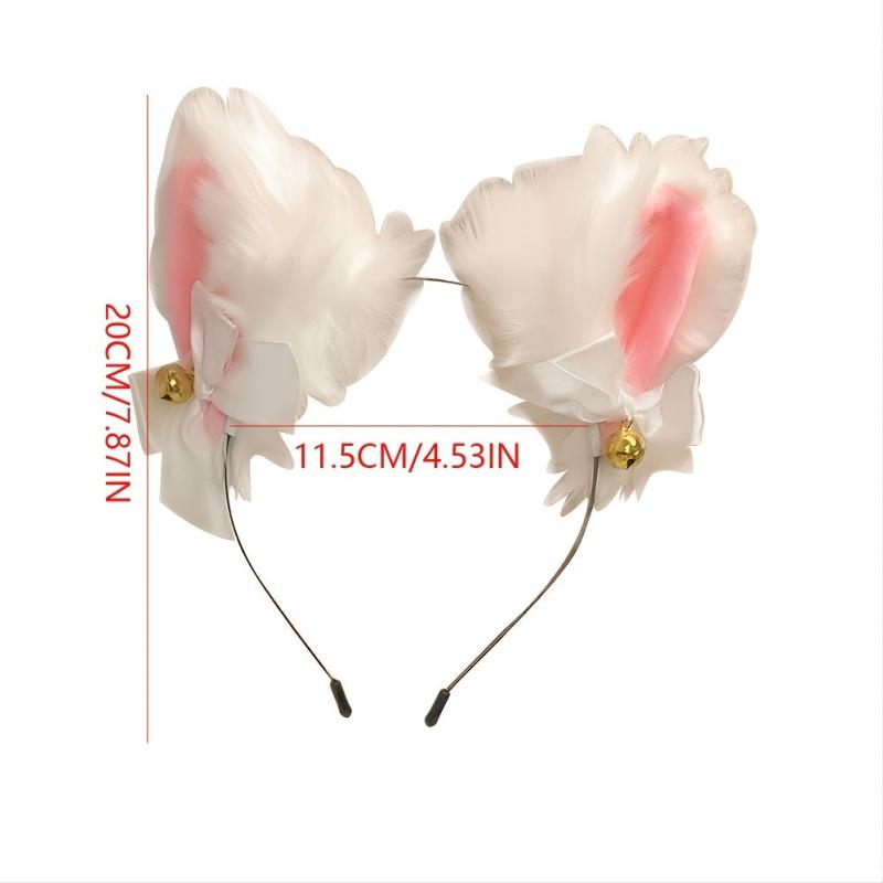 Cat Ears Headband Cosplay Anime Lolita Plush Furry Halloween Party Hairband