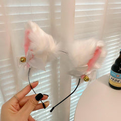 Cat Ears Headband Cosplay Anime Lolita Plush Furry Halloween Party Hairband