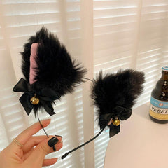 Cat Ears Headband Cosplay Anime Lolita Plush Furry Halloween Party Hairband