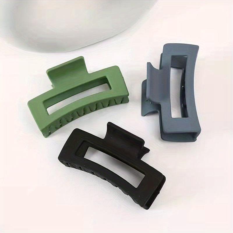 3pcs Women Hair Claw Rectangle Shaped Hair Claw Style Shark Claw