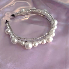 Baroque Pearl Rhinestone Headband Retro Style Bridal Hair Band