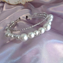 Baroque Pearl Rhinestone Headband Retro Style Bridal Hair Band