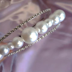 Baroque Pearl Rhinestone Headband Retro Style Bridal Hair Band