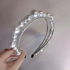 Baroque Pearl Rhinestone Headband Retro Style Bridal Hair Band