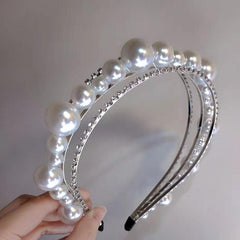 Baroque Pearl Rhinestone Headband Retro Style Bridal Hair Band