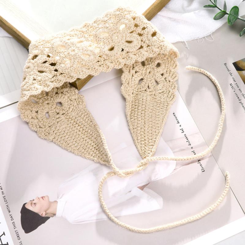 Boho Knitted Floral Elastic Hairband Vintage Head Wrap Hair Accessories