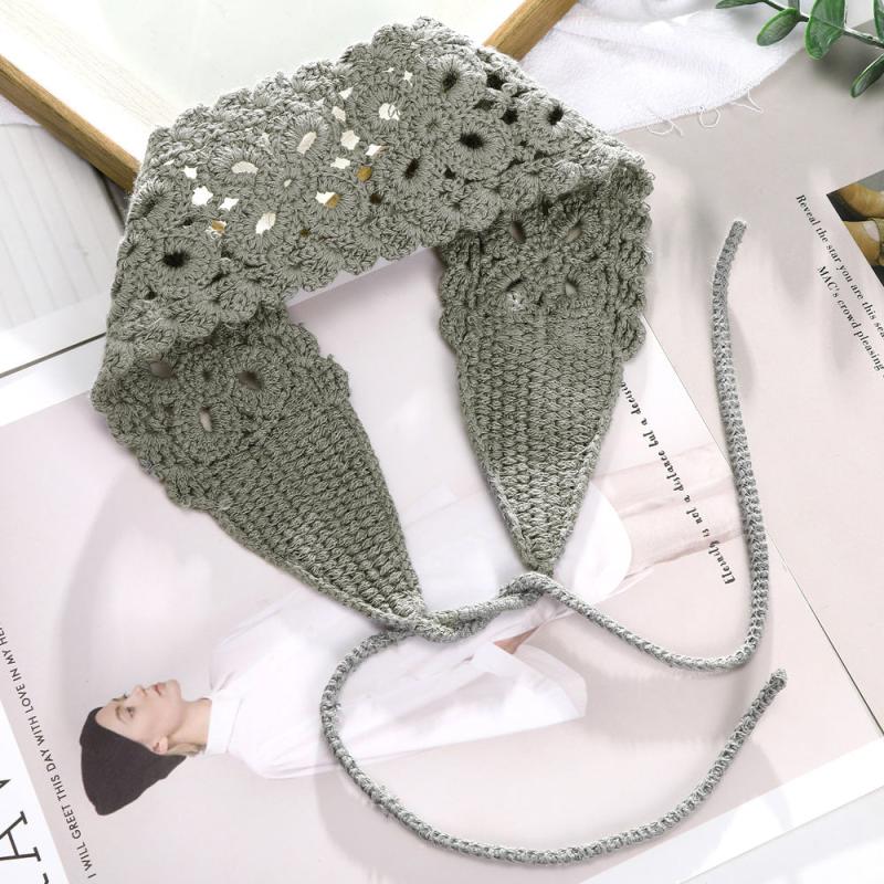 Boho Knitted Floral Elastic Hairband Vintage Head Wrap Hair Accessories