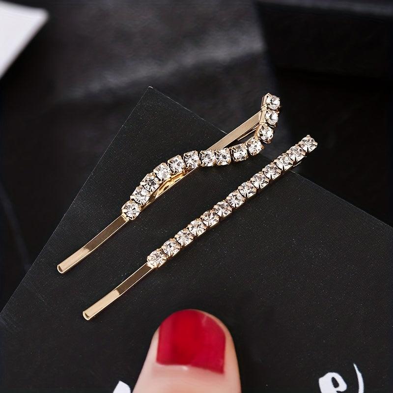 24pcs Rhinestone Alloy Bobby Pin Non-slip Hair Clip Women's Hair Accessories