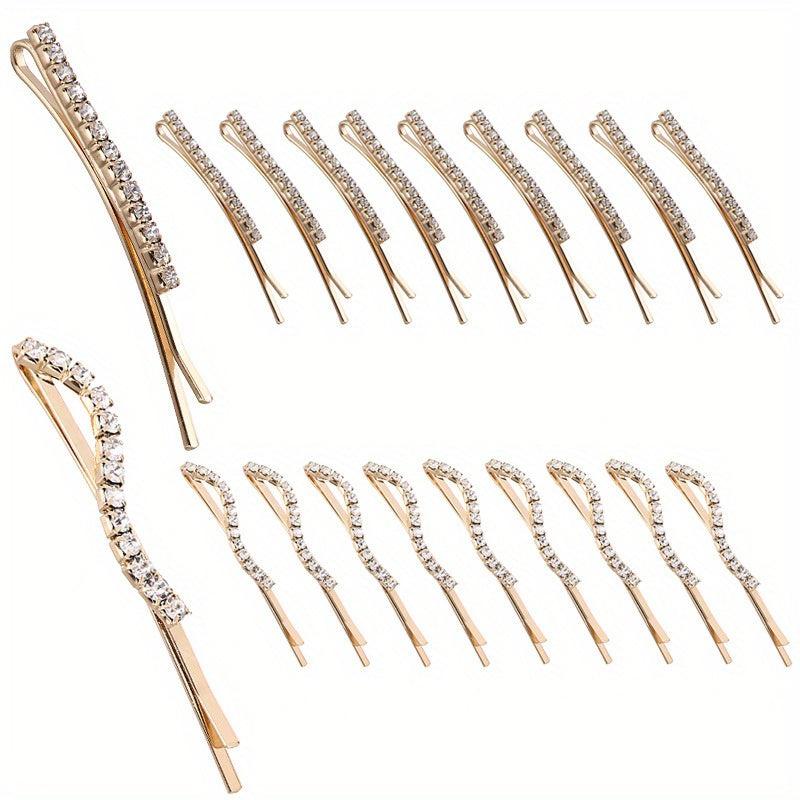 24pcs Rhinestone Alloy Bobby Pin Non-slip Hair Clip Women's Hair Accessories