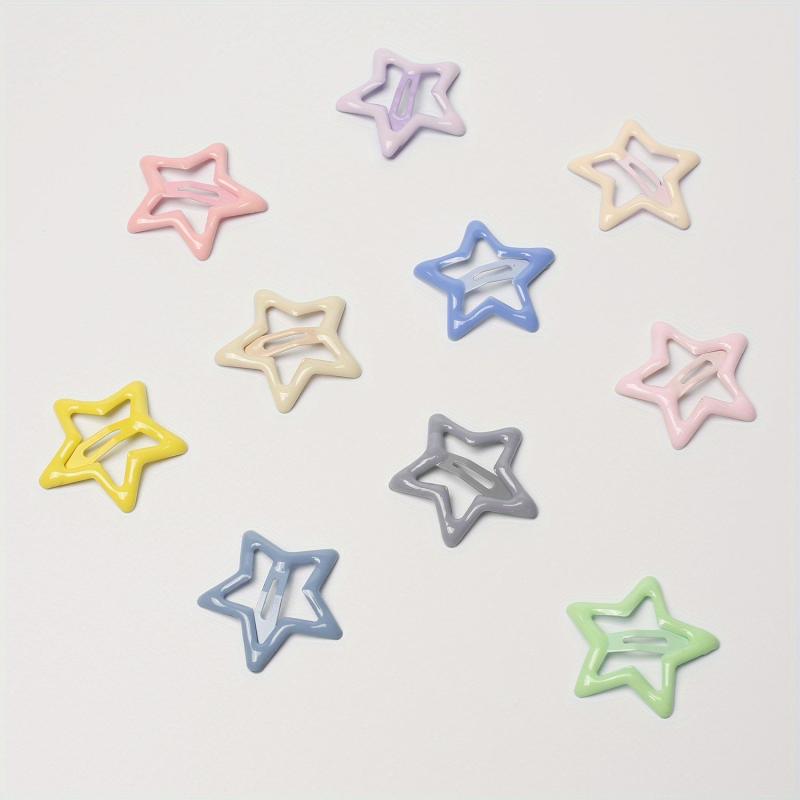 10pcs Star Hair Clip Minimalist Solid Snap Clip Headwear
