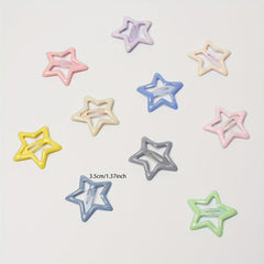 10pcs Star Hair Clip Minimalist Solid Snap Clip Headwear