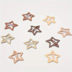10pcs Star Hair Clip Minimalist Solid Snap Clip Headwear