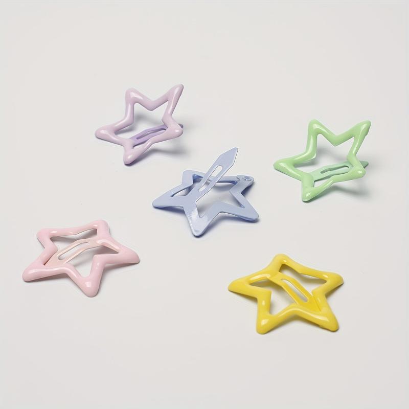 10pcs Star Hair Clip Minimalist Solid Snap Clip Headwear