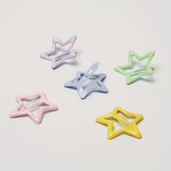 10pcs Star Hair Clip Minimalist Solid Snap Clip Headwear