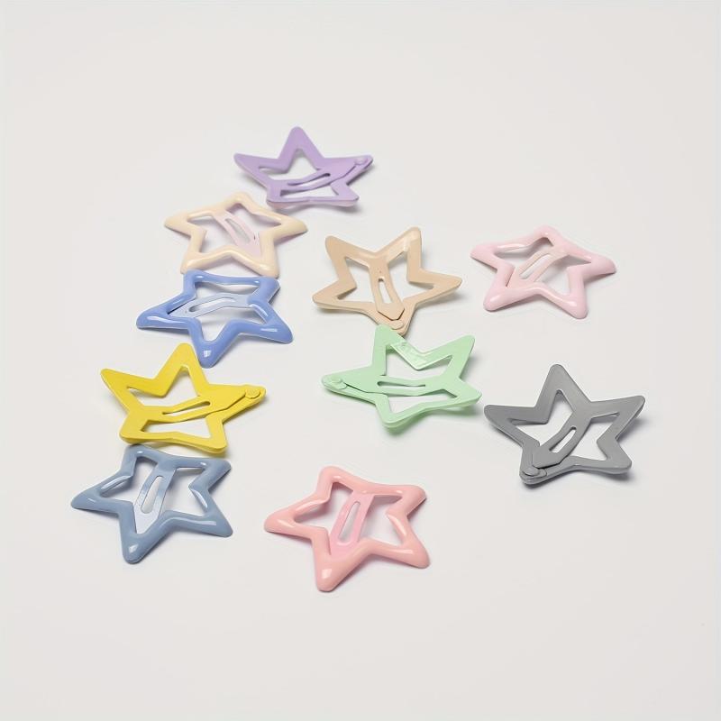 10pcs Star Hair Clip Minimalist Solid Snap Clip Headwear