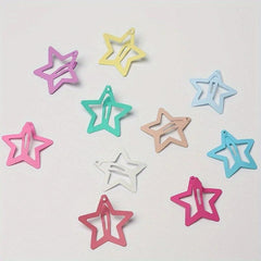 10pcs Star Hair Clip Minimalist Solid Snap Clip Headwear
