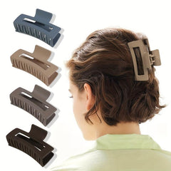 4pcs Matte Grey Hair Claw Clips Thick Hair Barrettes