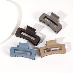 4pcs Matte Grey Hair Claw Clips Thick Hair Barrettes