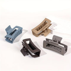 4pcs Matte Grey Hair Claw Clips Thick Hair Barrettes