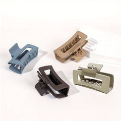 4pcs Matte Grey Hair Claw Clips Thick Hair Barrettes
