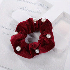Faux Pearls Women Daily Large Scrunchie Hair Rope Elastic Hair Ties