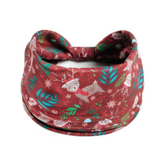 Christmas Pattern Knotted Sports Hair Bands Sweatband for Running Yoga