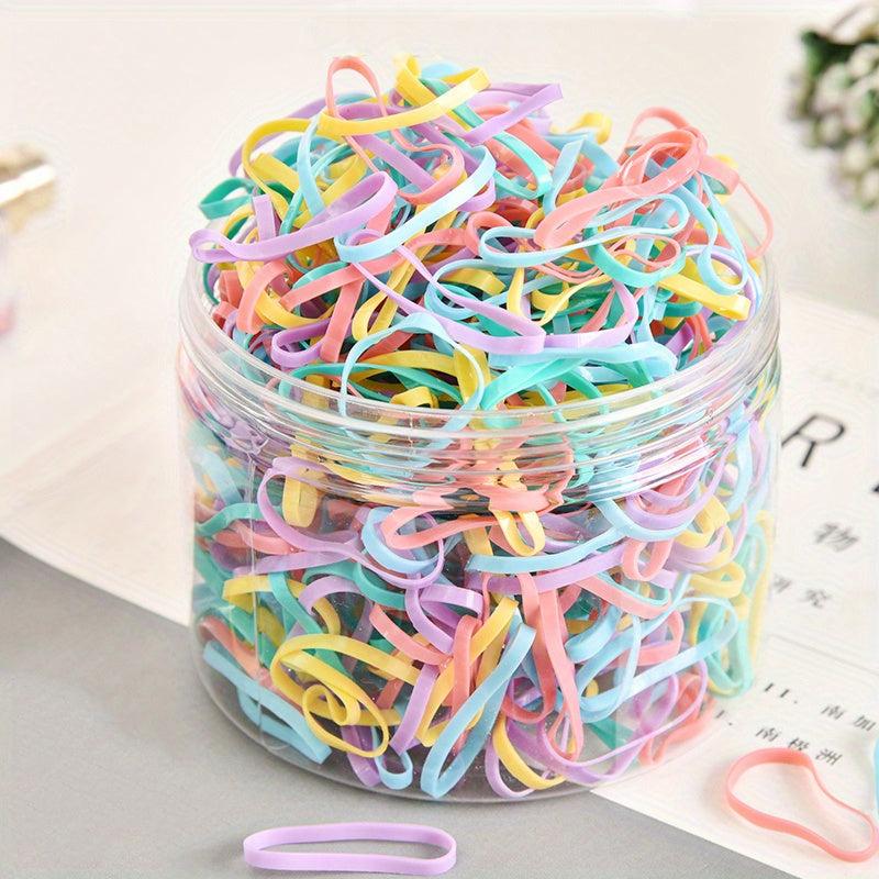 1000pcs Hair Elastics Ties Stretchy Rubber Bands for Girls Women Ladies