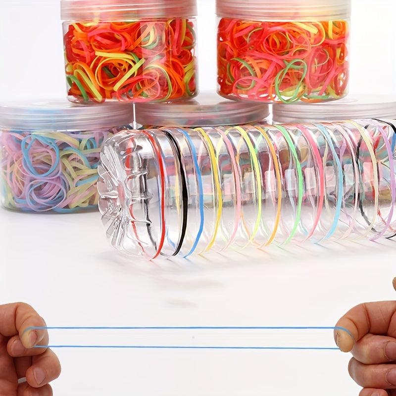 1000pcs Hair Elastics Ties Stretchy Rubber Bands for Girls Women Ladies
