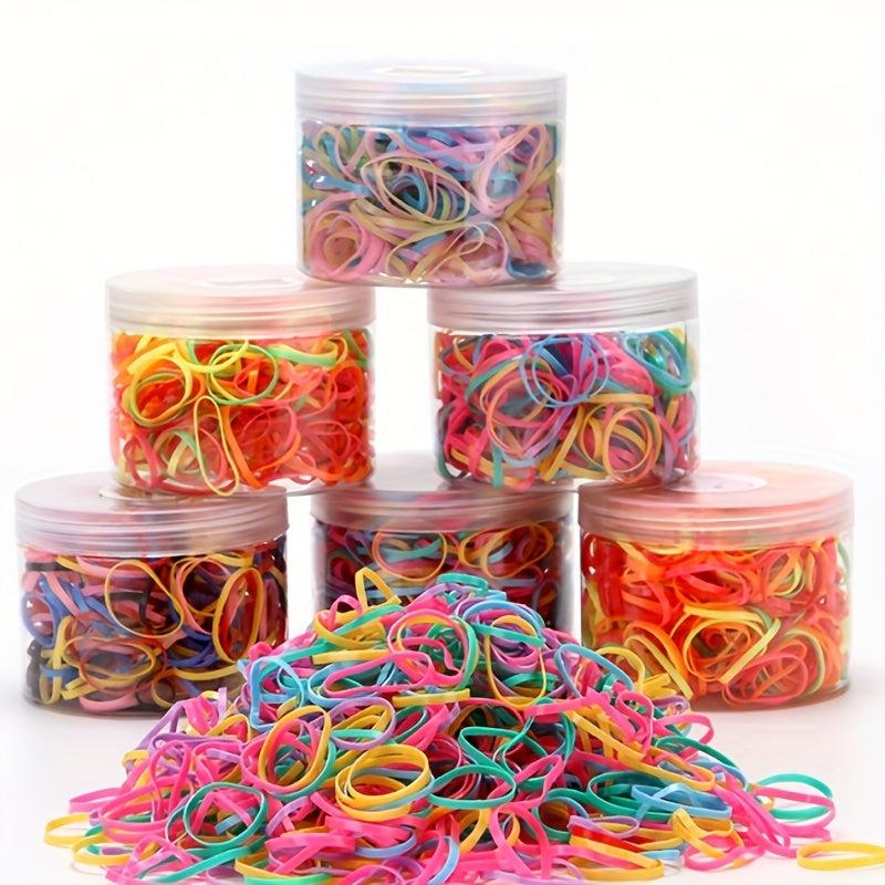 1000pcs Hair Elastics Ties Stretchy Rubber Bands for Girls Women Ladies
