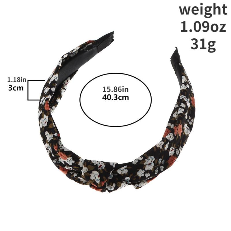 4Pcs Fabric Flower Headband Vintage Turban Hair Hoop Hair Accessories