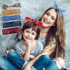 Paisley Print Headband Bow Knotted Head Hoop Stretchy Headdress Boho Hair Band