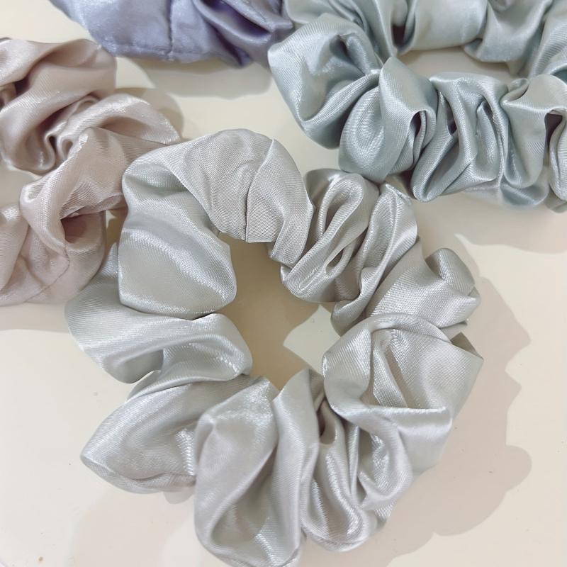 12pcs Solid Scrunchies Hair Tie Seamless Style Hair Rope Elastic Ponytail Women