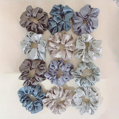 12pcs Solid Scrunchies Hair Tie Seamless Style Hair Rope Elastic Ponytail Women