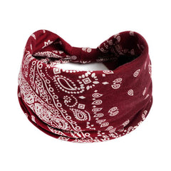 Paisley Boho Headbands For Women Girls Stretch Wide Hair Band
